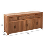 ΜΠΟΥΦΕΣ GRAYSON LH10.9802 ΑΝΑΚΥΚΛΩΜΕΝΟ ΞΥΛΟ TEAK ΣΕ ΦΥΣΙΚΟ 220x50x90Υεκ. - Image 2