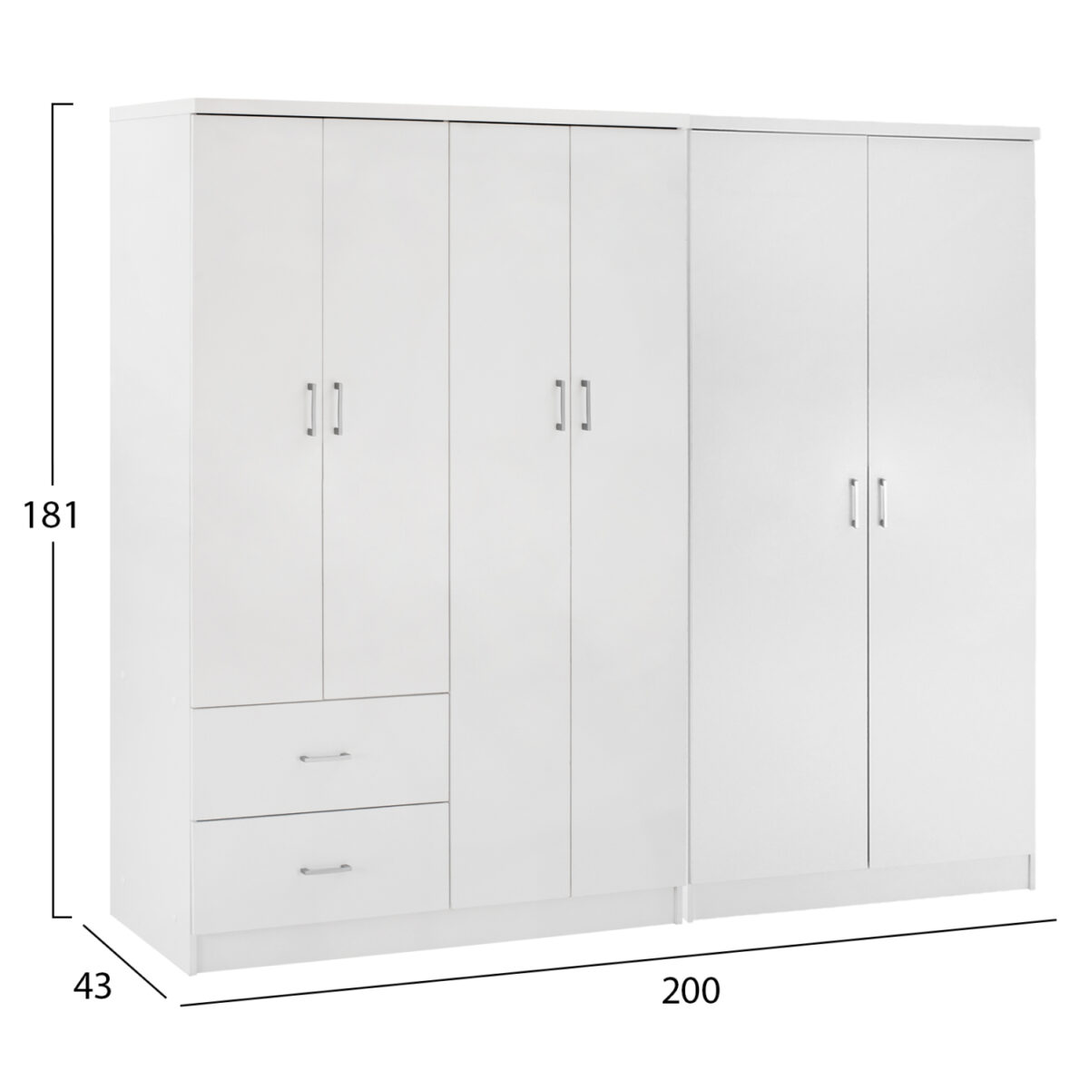 ΝΤΟΥΛΑΠΑ 6ΦΥΛΛΗ BLAKELY LH10.21235.05 ΜΕΛΑΜΙΝΗ ΧΡΩΜΑ ΛΕΥΚΟ 201x43x181Υεκ - Image 2
