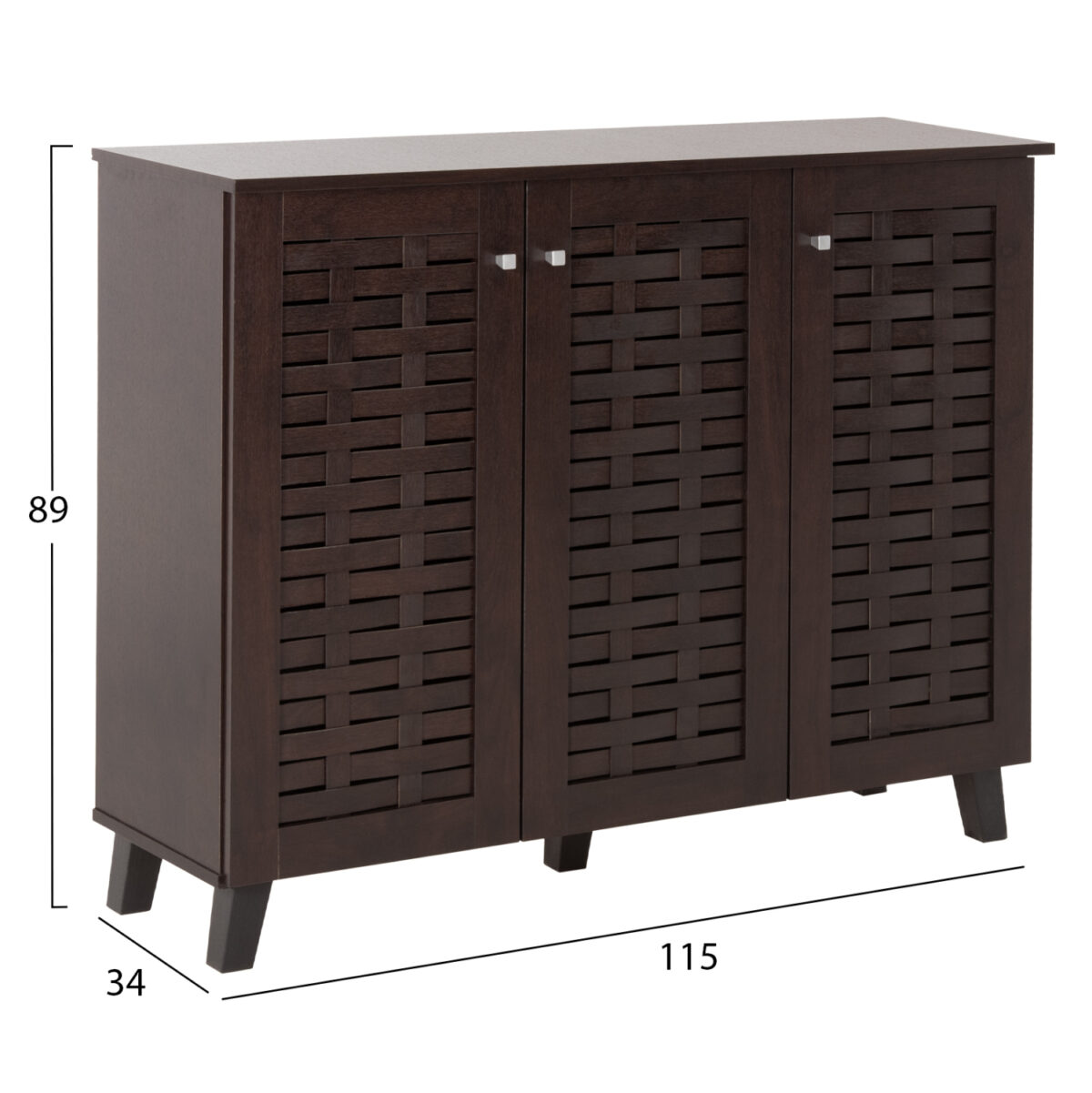 ΠΑΠΟΥΤΣΟΘΗΚΗ-ΝΤΟΥΛΑΠΙ PRODY LH10.9610.01 ΜΕΛΑΜΙΝΗ WENGE 3 ΠΟΡΤΕΣ 115x34x89Υεκ. - Image 2