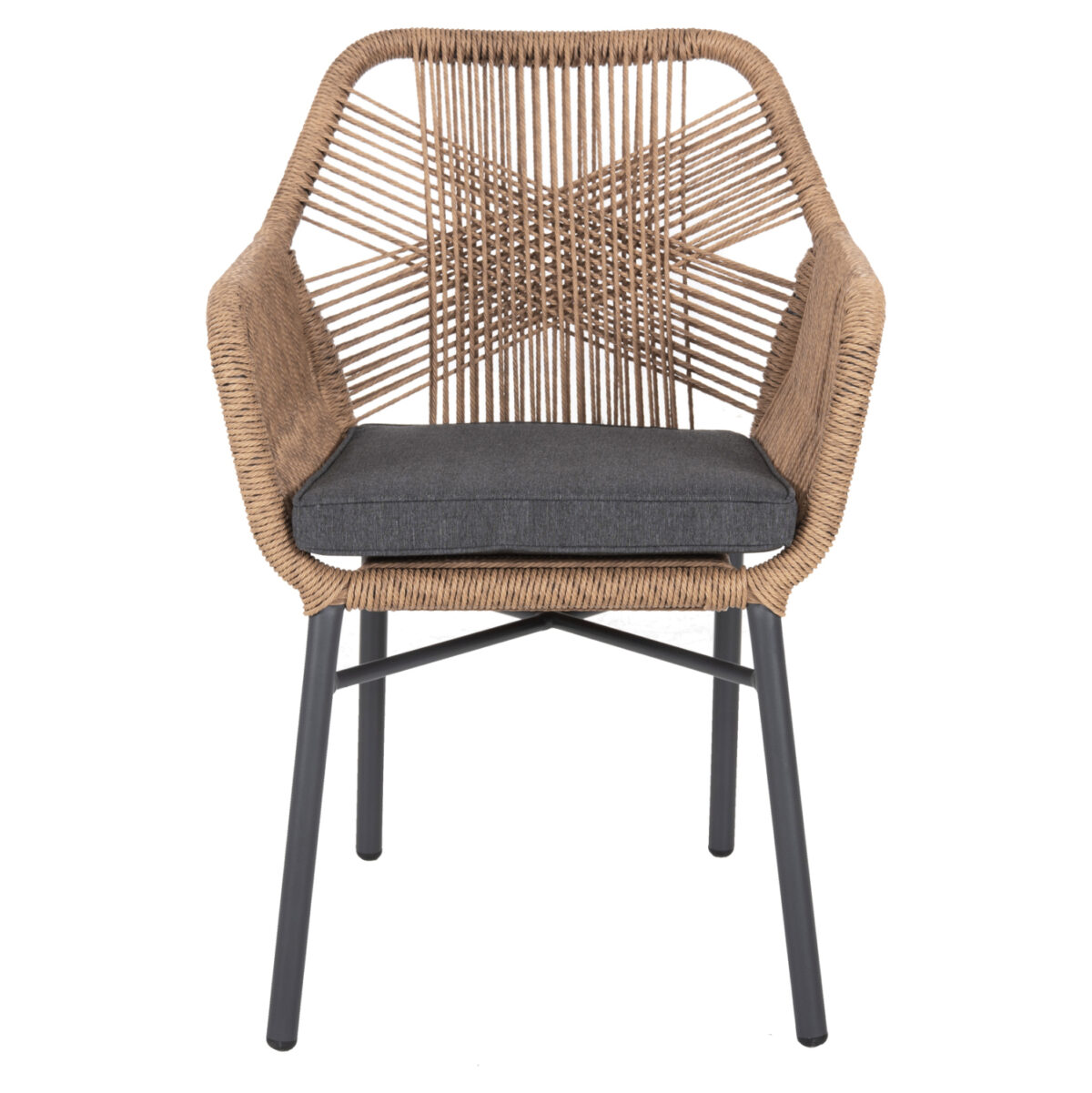 ΠΟΛΥΘΡΟΝΑ TOPIN LH10.6048.03 ΑΛΟΥΜΙΝΙΟ ΑΝΘΡΑΚΙ-P.E. RATTAN ΜΠΕΖ-ΜΑΞΙΛΑΡΙ ΑΝΘΡΑΚΙ - Image 3