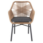 ΠΟΛΥΘΡΟΝΑ TOPIN LH10.6048.03 ΑΛΟΥΜΙΝΙΟ ΑΝΘΡΑΚΙ-P.E. RATTAN ΜΠΕΖ-ΜΑΞΙΛΑΡΙ ΑΝΘΡΑΚΙ - Image 3