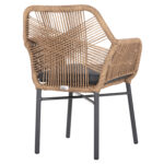 ΠΟΛΥΘΡΟΝΑ TOPIN LH10.6048.03 ΑΛΟΥΜΙΝΙΟ ΑΝΘΡΑΚΙ-P.E. RATTAN ΜΠΕΖ-ΜΑΞΙΛΑΡΙ ΑΝΘΡΑΚΙ - Image 5