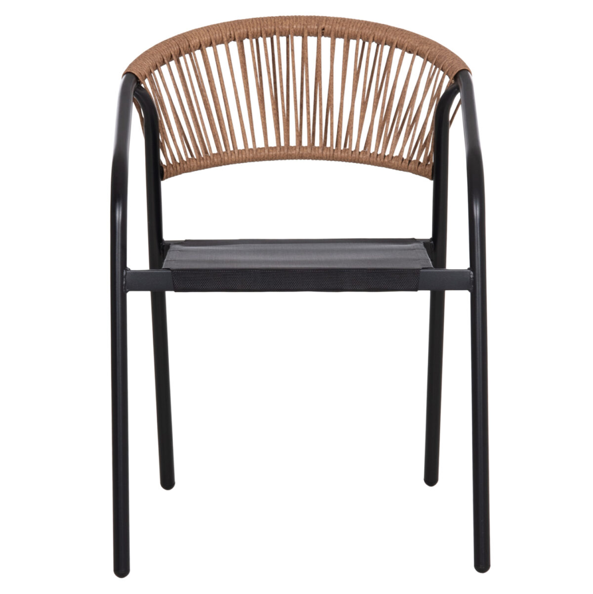 ΠΟΛΥΘΡΟΝΑ HOMAN LH10.6430.03 ΜΑΥΡΟ ΜΕΤΑΛΛΟ & TEXTILENE--ΜΠΕΖ P.E.RATTAN 53x58x75Υεκ - Image 3