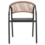 ΠΟΛΥΘΡΟΝΑ HOMAN LH10.6430.03 ΜΑΥΡΟ ΜΕΤΑΛΛΟ & TEXTILENE--ΜΠΕΖ P.E.RATTAN 53x58x75Υεκ - Image 3