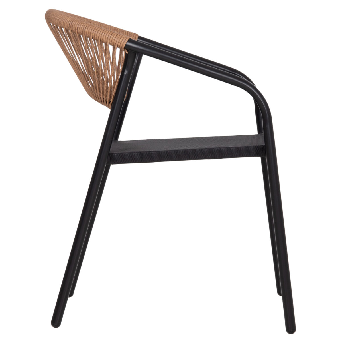 ΠΟΛΥΘΡΟΝΑ HOMAN LH10.6430.03 ΜΑΥΡΟ ΜΕΤΑΛΛΟ & TEXTILENE--ΜΠΕΖ P.E.RATTAN 53x58x75Υεκ - Image 4