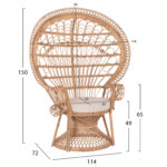 ΠΟΛΥΘΡΟΝΑ ROYAL PEACOCK LH10.9342 RATTAN ΣΕ ΦΥΣΙΚΟ-ΜΑΞΙΛΑΡΙ ΜΠΕΖ 114x72x150Yεκ. - Image 2