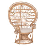 ΠΟΛΥΘΡΟΝΑ ROYAL PEACOCK LH10.9342 RATTAN ΣΕ ΦΥΣΙΚΟ-ΜΑΞΙΛΑΡΙ ΜΠΕΖ 114x72x150Yεκ.