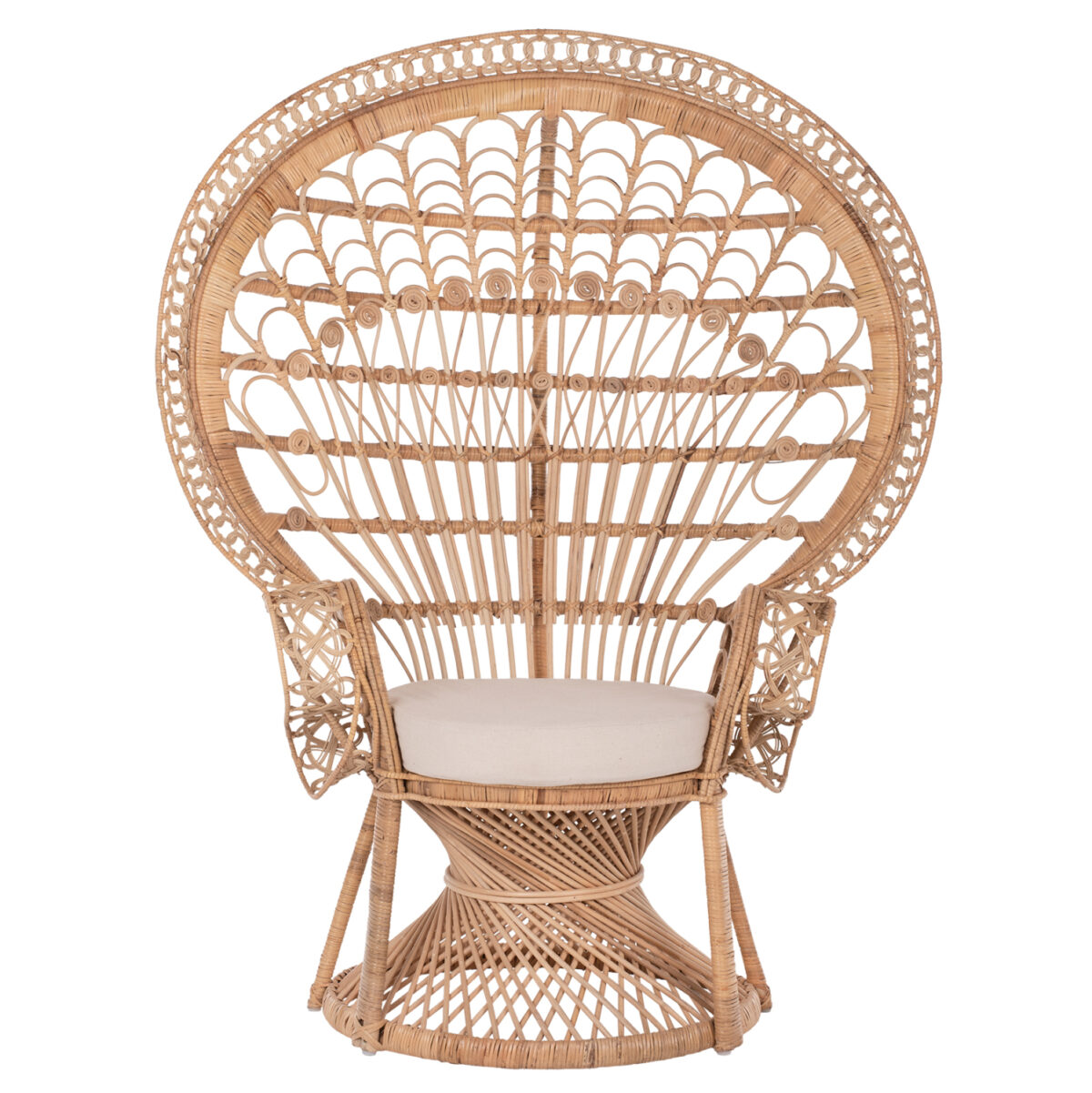 ΠΟΛΥΘΡΟΝΑ ROYAL PEACOCK LH10.9342 RATTAN ΣΕ ΦΥΣΙΚΟ-ΜΑΞΙΛΑΡΙ ΜΠΕΖ 114x72x150Yεκ. - Image 3