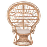 ΠΟΛΥΘΡΟΝΑ ROYAL PEACOCK LH10.9342 RATTAN ΣΕ ΦΥΣΙΚΟ-ΜΑΞΙΛΑΡΙ ΜΠΕΖ 114x72x150Yεκ. - Image 3