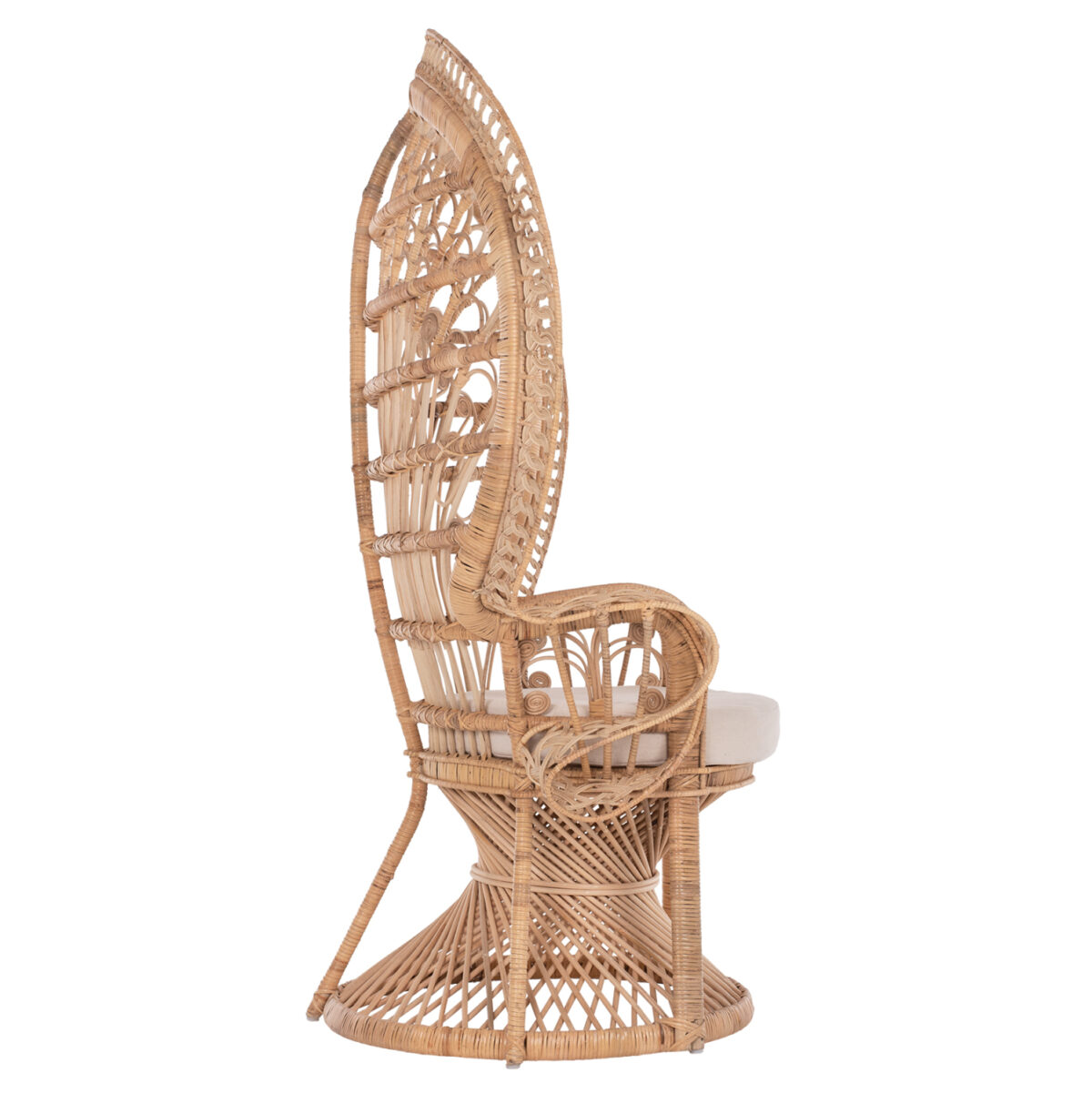 ΠΟΛΥΘΡΟΝΑ ROYAL PEACOCK LH10.9342 RATTAN ΣΕ ΦΥΣΙΚΟ-ΜΑΞΙΛΑΡΙ ΜΠΕΖ 114x72x150Yεκ. - Image 4