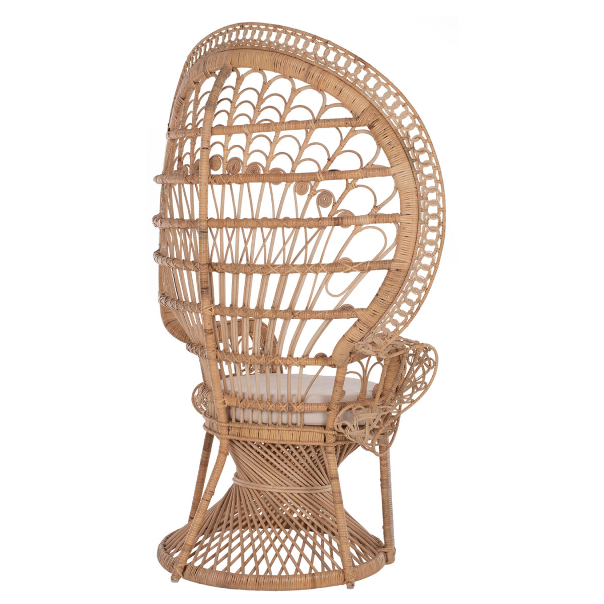 ΠΟΛΥΘΡΟΝΑ ROYAL PEACOCK LH10.9342 RATTAN ΣΕ ΦΥΣΙΚΟ-ΜΑΞΙΛΑΡΙ ΜΠΕΖ 114x72x150Yεκ. - Image 5