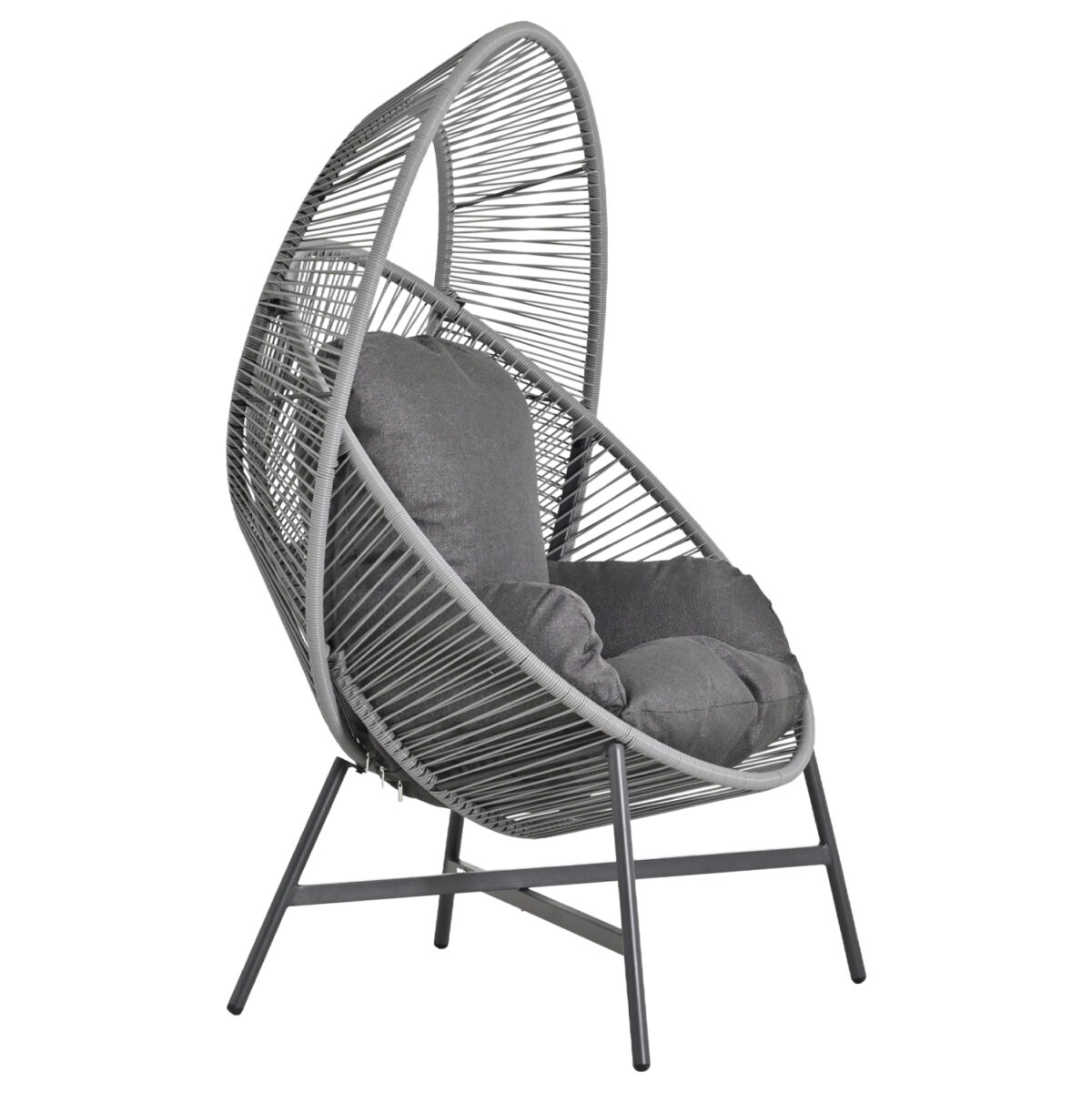 ΠΟΛΥΘΡΟΝΑ-ΦΩΛΙΑ RULER LH10.6506.01 ΓΚΡΙ ΜΕΤΑΛΛΟ-P.E.RATTAN-ΜΑΞΙΛΑΡΙΑ 90x85x149Υεκ - Image 1