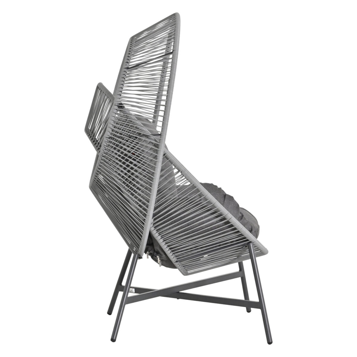 ΠΟΛΥΘΡΟΝΑ-ΦΩΛΙΑ RULER LH10.6506.01 ΓΚΡΙ ΜΕΤΑΛΛΟ-P.E.RATTAN-ΜΑΞΙΛΑΡΙΑ 90x85x149Υεκ - Image 4
