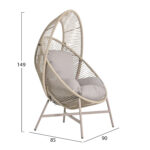 ΠΟΛΥΘΡΟΝΑ-ΦΩΛΙΑ RULER LH10.6506.02 ΜΟΚΑ ΜΕΤΑΛΛΟ-P.E.RATTAN--ΓΚΡΙ ΜΑΞΙΛΑΡΙΑ 90x85x149Υεκ - Image 2