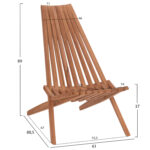 ΠΟΛΥΘΡΟΝΑ LOUNGE ΠΤΥΣΣΟΜΕΝΗ SHIGAO LH10.18112 ΞΥΛΟ TEAK--ΦΥΣΙΚΟ 61x88.5x89Υεκ. - Image 2