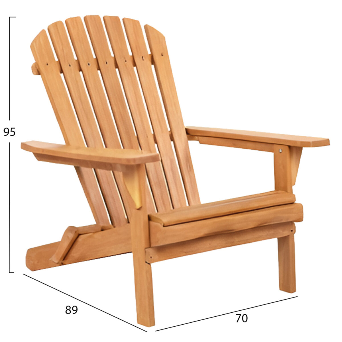 ΠΟΛΥΘΡΟΝΑ LOUNGE ΠΤΥΣΣΟΜΕΝΗ SKALL LH10.6619 ΞΥΛΟ TEAK ΦΥΣΙΚΟ 70x89x95Υεκ. - Image 2