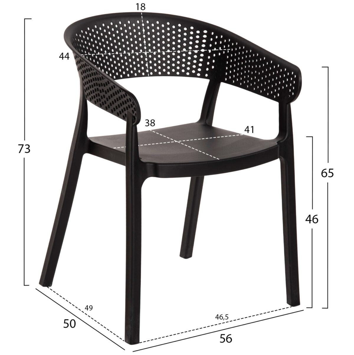ΠΟΛΥΘΡΟΝΑ ΠΟΛΥΠΡΟΠΥΛΕΝΙΟΥ PERFOE LH10.5941.02 ΜΑΥΡΗ 56x50x73Υ εκ. - Image 2