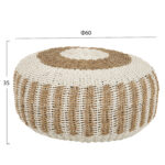 ΠΟΥΦ ΣΚΑΜΠΟ SARONI LH10.7851.01 SEAGRASS ΣΕ ΦΥΣΙΚΟ-ΛΕΥΚΟ ΧΡΩΜΑ Φ60x35Yεκ. - Image 2