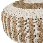 ΠΟΥΦ ΣΚΑΜΠΟ SARONI LH10.7851.01 SEAGRASS ΣΕ ΦΥΣΙΚΟ-ΛΕΥΚΟ ΧΡΩΜΑ Φ60x35Yεκ. - Image 3