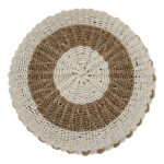 ΠΟΥΦ ΣΚΑΜΠΟ SARONI LH10.7851.01 SEAGRASS ΣΕ ΦΥΣΙΚΟ-ΛΕΥΚΟ ΧΡΩΜΑ Φ60x35Yεκ. - Image 5