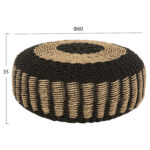 ΠΟΥΦ ΣΚΑΜΠΟ SARONI LH10.7851.02 SEAGRASS ΣΕ ΦΥΣΙΚΟ-ΜΑΥΡΟ ΧΡΩΜΑ Φ60x35Yεκ. - Image 2