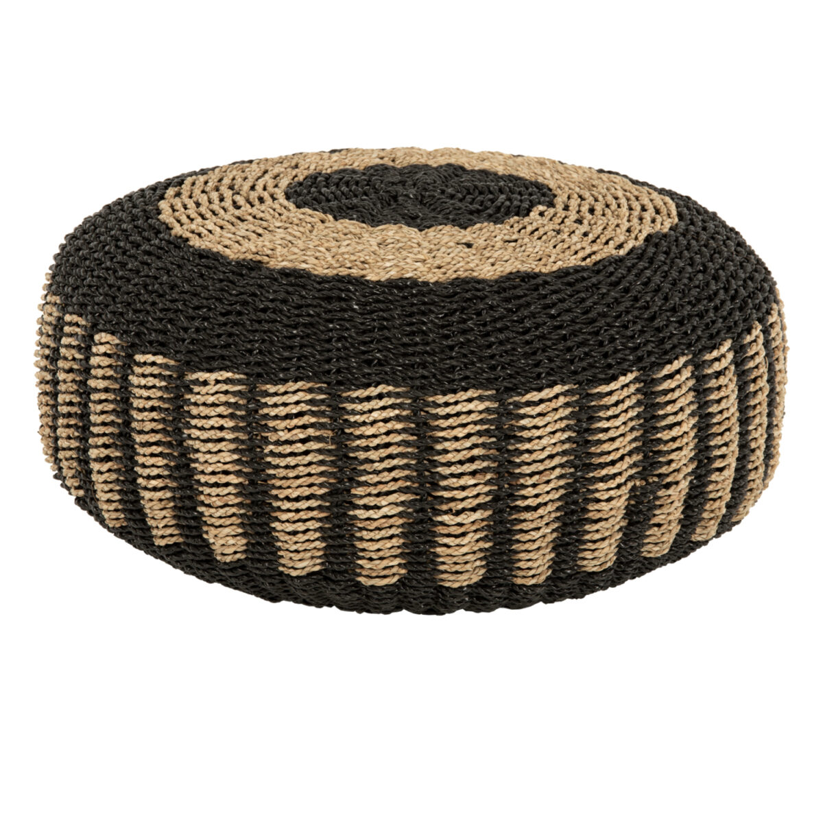 poyf-skampo-fb9785102-seagrass-se-fysiko ΠΟΥΦ ΣΚΑΜΠΟ SARONI LH10.7851.02 SEAGRASS ΣΕ ΦΥΣΙΚΟ-ΜΑΥΡΟ ΧΡΩΜΑ Φ60x35Yεκ. - Image 1