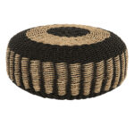 ΠΟΥΦ ΣΚΑΜΠΟ SARONI LH10.7851.02 SEAGRASS ΣΕ ΦΥΣΙΚΟ-ΜΑΥΡΟ ΧΡΩΜΑ Φ60x35Yεκ.