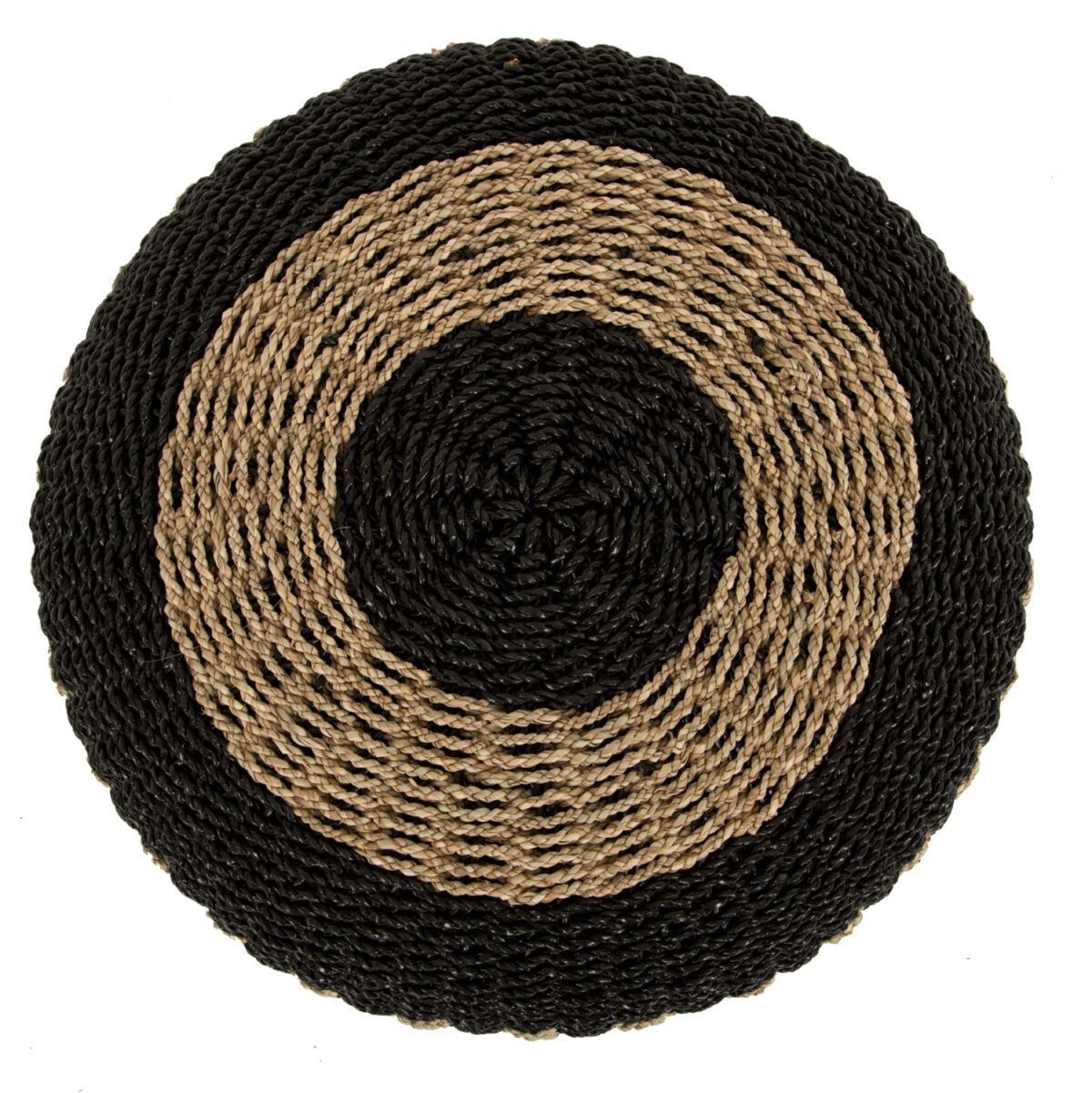 ΠΟΥΦ ΣΚΑΜΠΟ SARONI LH10.7851.02 SEAGRASS ΣΕ ΦΥΣΙΚΟ-ΜΑΥΡΟ ΧΡΩΜΑ Φ60x35Yεκ. - Image 5