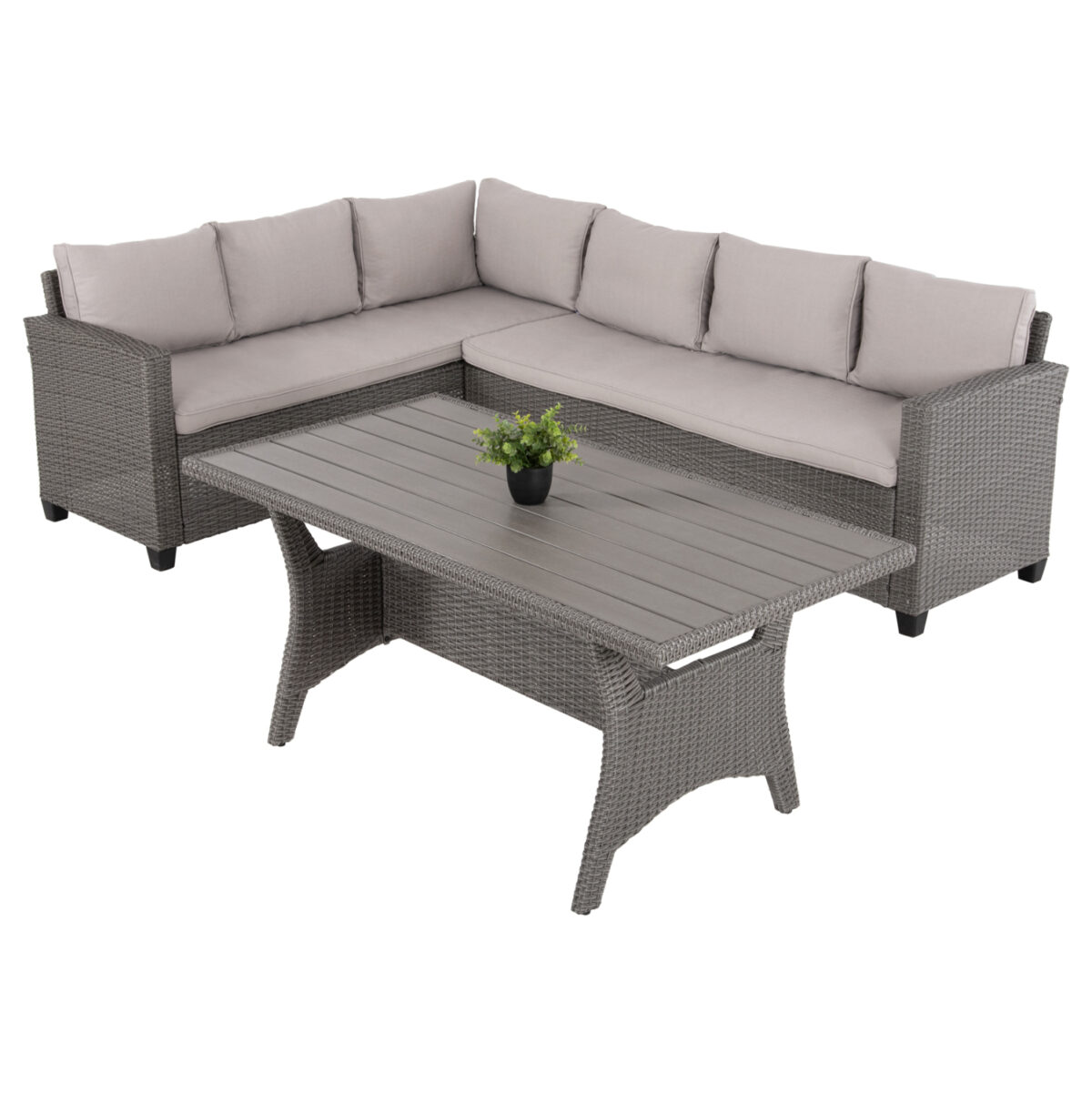 ΣΕΤ ΣΑΛΟΝΙ ΓΩΝΙΑ & ΤΡΑΠΕΖΙ CARSON LH10.6078.01 ΓΚΡΙ ΣΥΝΘ.RATTAN-ΜΑΞΙΛΑΡΙΑ - Image 1