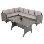 ΣΕΤ ΣΑΛΟΝΙ ΓΩΝΙΑ & ΤΡΑΠΕΖΙ CARSON LH10.6078.01 ΓΚΡΙ ΣΥΝΘ.RATTAN-ΜΑΞΙΛΑΡΙΑ
