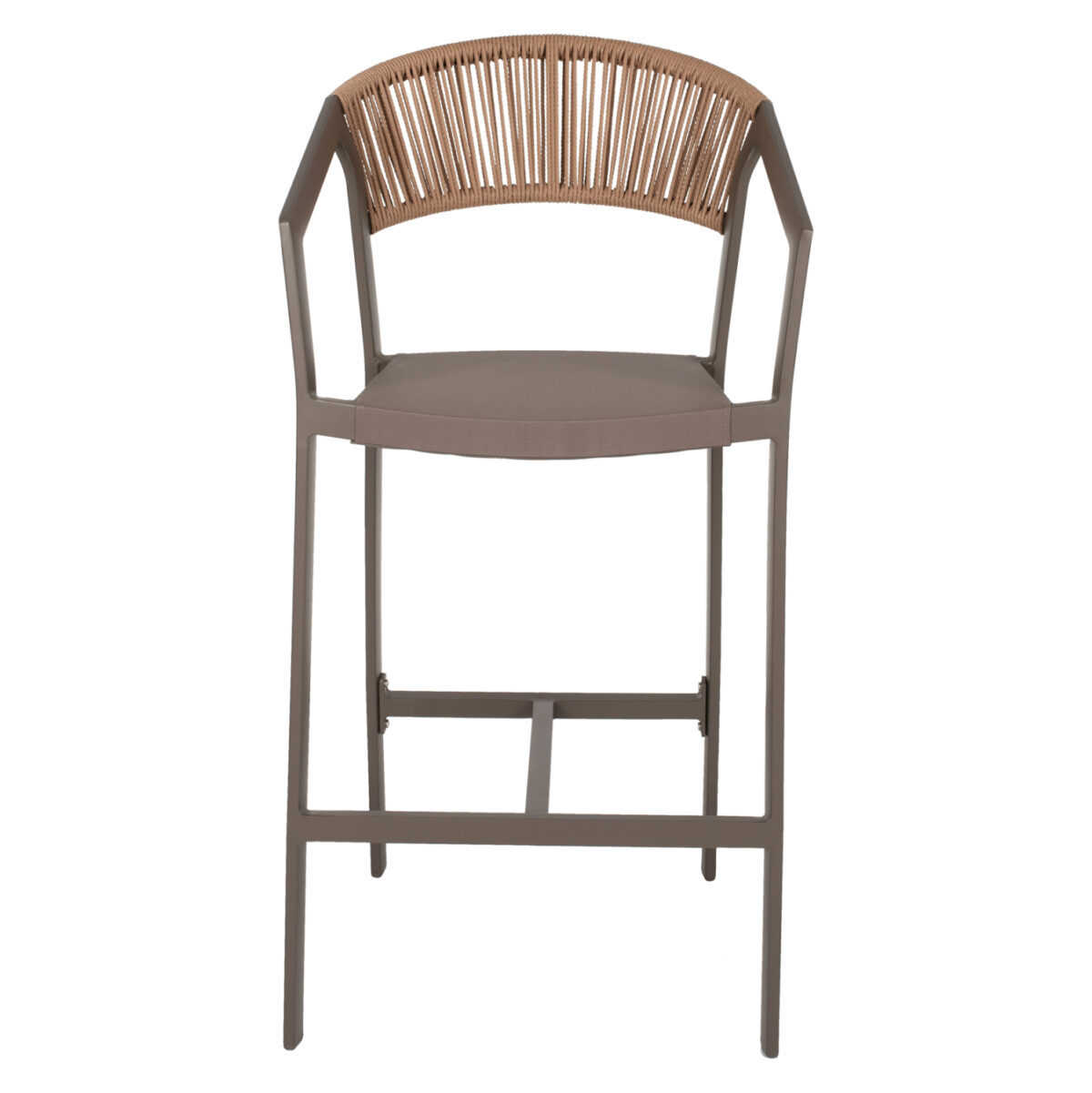 ΣΚΑΜΠΟ ΑΛΟΥΜΙΝΙΟΥ MIRI ΣΑΜΠΑΝΙ ΜΕ ΜΠΡΑΤΣΑ RATTAN & TEXTLINE 56x58x105Yεκ.LH10.5892.23 - Image 2