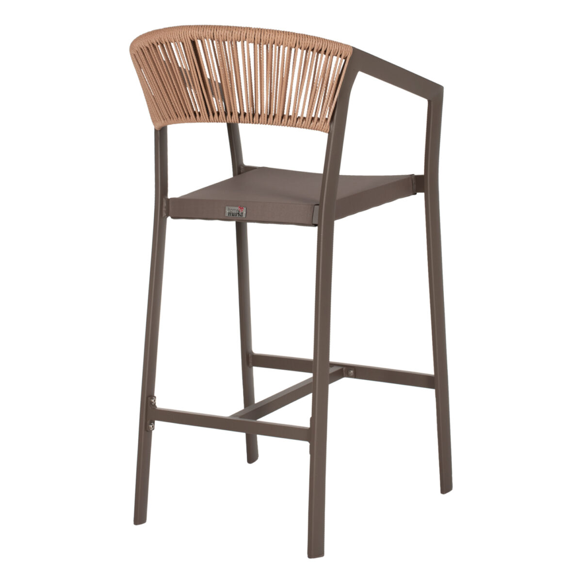 ΣΚΑΜΠΟ ΑΛΟΥΜΙΝΙΟΥ MIRI ΣΑΜΠΑΝΙ ΜΕ ΜΠΡΑΤΣΑ RATTAN & TEXTLINE 56x58x105Yεκ.LH10.5892.23 - Image 4