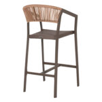 ΣΚΑΜΠΟ ΑΛΟΥΜΙΝΙΟΥ MIRI ΣΑΜΠΑΝΙ ΜΕ ΜΠΡΑΤΣΑ RATTAN & TEXTLINE 56x58x105Yεκ.LH10.5892.23 - Image 4