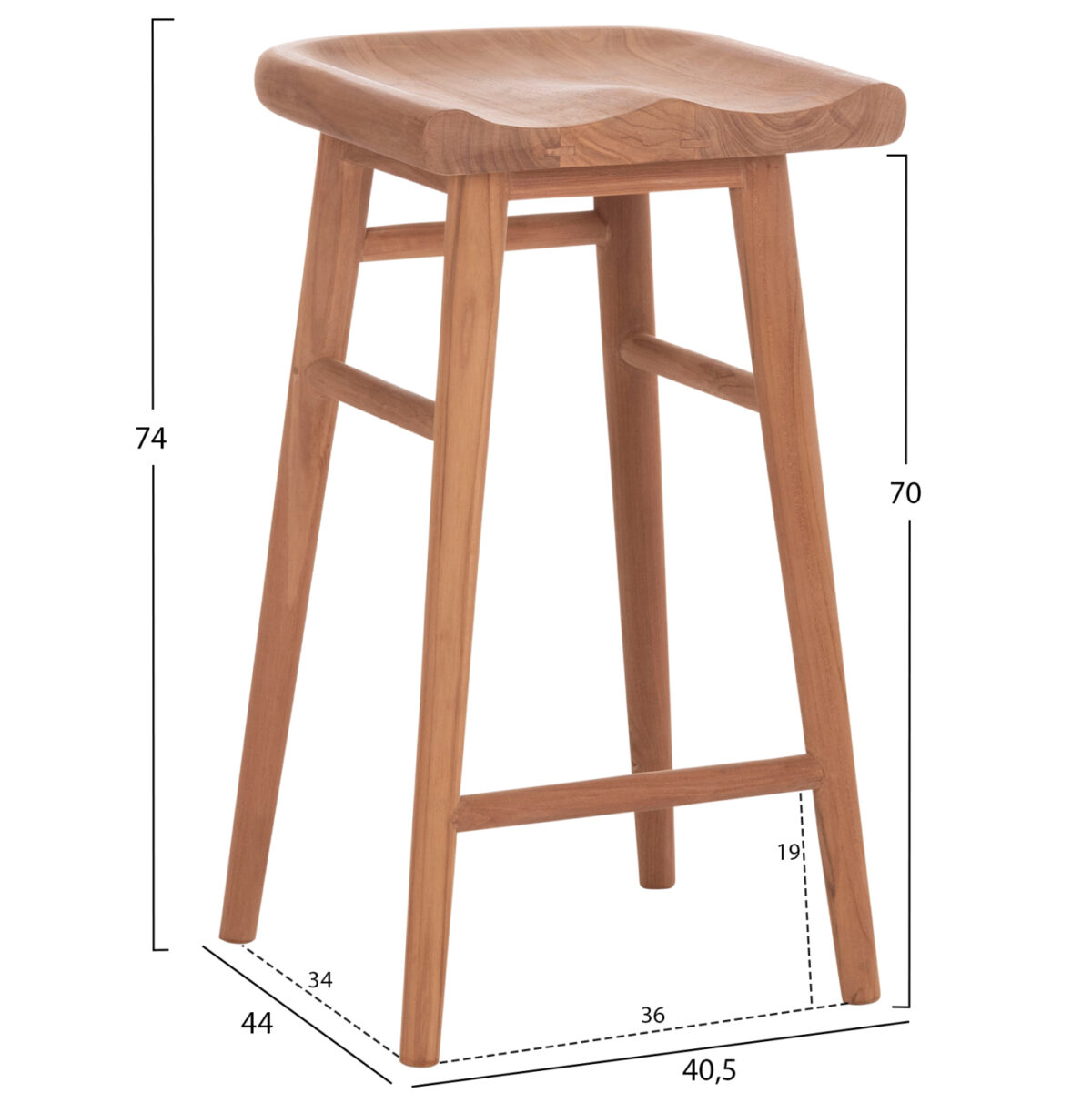 ΣΚΑΜΠΟ ΜΠΑΡ BOLMAR LH10.18108 ΞΥΛΟ ΤΕΑΚ ΣΕ ΦΥΣΙΚΟ 40.5x44x74Υεκ. - Image 2