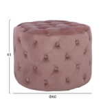ΣΚΑΜΠΟ KASSIE  ΣΑΠΙΟ ΜΗΛΟ ΒΕΛΟΥΔΟ ΤΥΠΟΥ CHESTERFIELD LH10.8406.02 Φ60x43Υ εκ. - Image 2