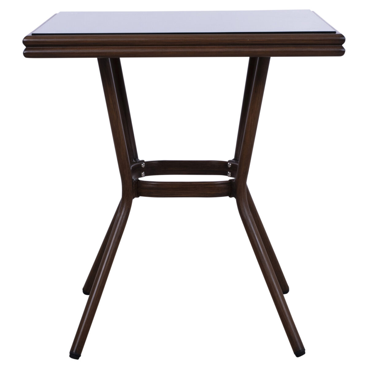 ΤΡΑΠΕΖΙ ΑΛΟΥΜΙΝΙΟΥ HARLOW 70X70X76Υ ΜΕ ΟΨΗ BAMBOO LH10.5568.03 ΚΑΦΕ ΜΕ ΓΥΑΛΙ - Image 3