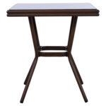 ΤΡΑΠΕΖΙ ΑΛΟΥΜΙΝΙΟΥ HARLOW 70X70X76Υ ΜΕ ΟΨΗ BAMBOO LH10.5568.03 ΚΑΦΕ ΜΕ ΓΥΑΛΙ - Image 3