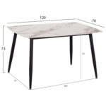 ΤΡΑΠΕΖΙ RAVEN LH10.9854.04 ΚΕΡΑΜΙΚΟ TOP ΜΕ ΟΨΗ ΜΑΡΜΑΡΟΥ τ.CALACATTA 120x70x73Υεκ. - Image 2