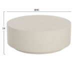 ΤΡΑΠΕΖΙ ΜΕΣΗΣ ΣΤΡΟΓΓΥΛΟ KYOKO LH10.6579.02 ΜΠΕΖ FIBER CEMENT Φ90x34Υεκ. - Image 2