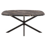 ΤΡΑΠΕΖΙ ΟΒΑΛ RODDEN LH10.11903.02 ΜΕ WERZALIT BLACK/GOLD MARBLE-ΜΑΥΡΗ ΒΑΣΗ 146x94x75Υεκ - Image 3