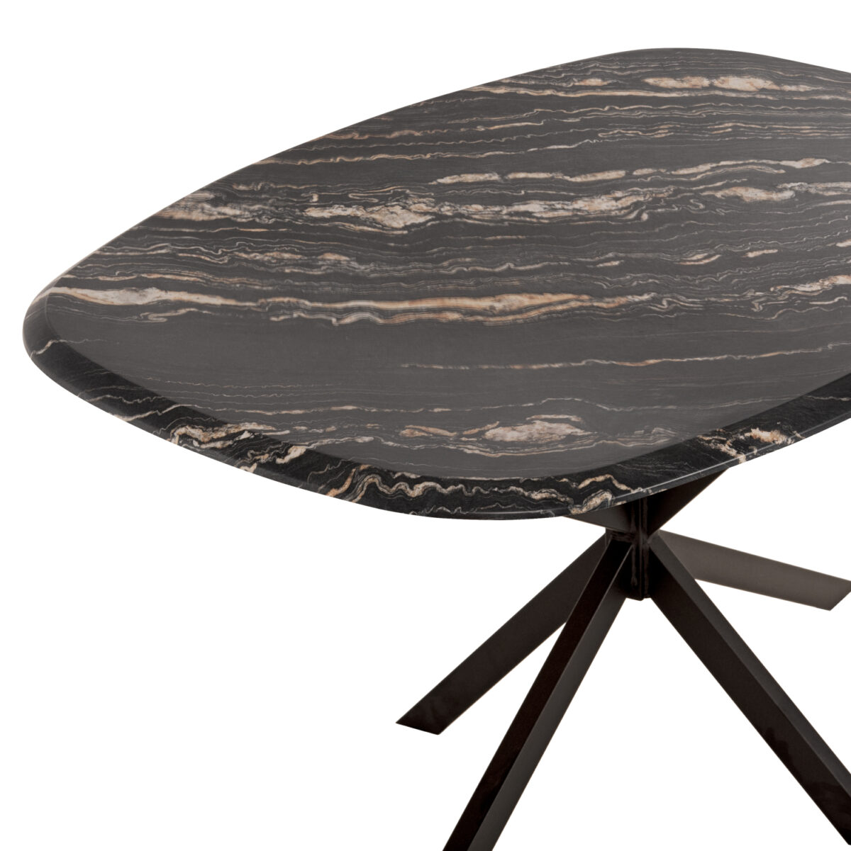 ΤΡΑΠΕΖΙ ΟΒΑΛ RODDEN LH10.11903.02 ΜΕ WERZALIT BLACK/GOLD MARBLE-ΜΑΥΡΗ ΒΑΣΗ 146x94x75Υεκ - Image 4