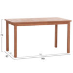 ΤΡΑΠΕΖΙ ΟΡΘΟΓΩΝΙΟ PRESSCOT LH10.18123 ΞΥΛΟ TEAK--ΦΥΣΙΚΟ 140x80x76Υεκ. - Image 2