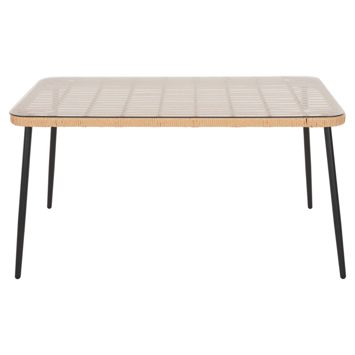 ΤΡΑΠΕΖΙ ΟΡΘΟΓΩΝΙΟ ALLEGRA LH10.5537.11 ΜΕΤΑΛ.ΜΑΥΡΟ-P.E. RATTAN ΦΥΣΙΚΟ 139,5x79,5x73Υεκ. - Image 3