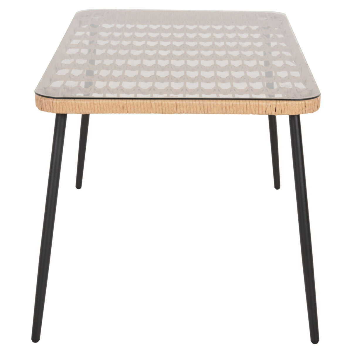 ΤΡΑΠΕΖΙ ΟΡΘΟΓΩΝΙΟ ALLEGRA LH10.5537.11 ΜΕΤΑΛ.ΜΑΥΡΟ-P.E. RATTAN ΦΥΣΙΚΟ 139,5x79,5x73Υεκ. - Image 4