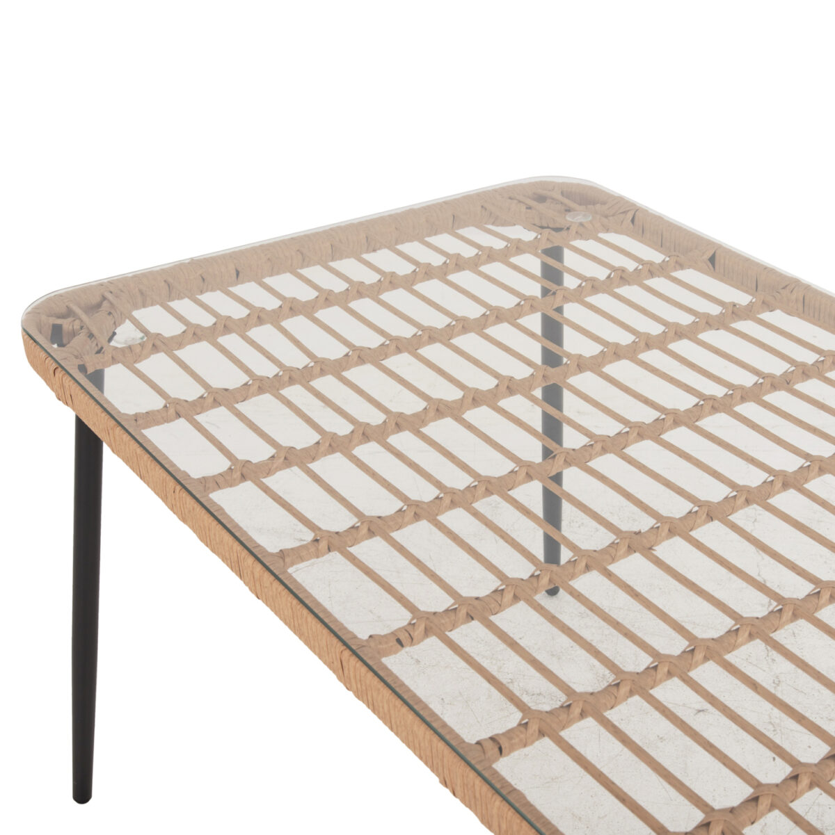 ΤΡΑΠΕΖΙ ΟΡΘΟΓΩΝΙΟ ALLEGRA LH10.5537.11 ΜΕΤΑΛ.ΜΑΥΡΟ-P.E. RATTAN ΦΥΣΙΚΟ 139,5x79,5x73Υεκ. - Image 5