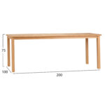 ΤΡΑΠΕΖΙ ΟΡΘΟΓΩΝΙΟ FINTO LH10.6616 ΞΥΛΟ TEAK--ΦΥΣΙΚΟ 200x100x75Υεκ. - Image 2