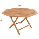 ΤΡΑΠΕΖΙ ΠΟΛΥΓΩΝΟ ΠΤΥΣΣΟΜΕΝΟ KARLIN LH10.6618 ΞΥΛΟ TEAK ΣΕ ΦΥΣΙΚΟ ΧΡΩΜΑ 120x120x75Yεκ. - Image 2
