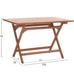ΤΡΑΠΕΖΙ ΠΤΥΣΣΟΜΕΝΟ ΟΡΘΟΓΩΝΙΟ ERIS LH10.18117 ΞΥΛΟ TEAK--ΦΥΣΙΚΟ 120x70x76Υεκ. - Image 2
