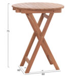 ΤΡΑΠΕΖΙ ΣΚΗΝΟΘΕΤΗ ΣΤΡΟΓΓΥΛΟ HEIDEL LH10.18120 ΞΥΛΟ TEAK--ΦΥΣΙΚΟ Φ60x75Υεκ. - Image 2