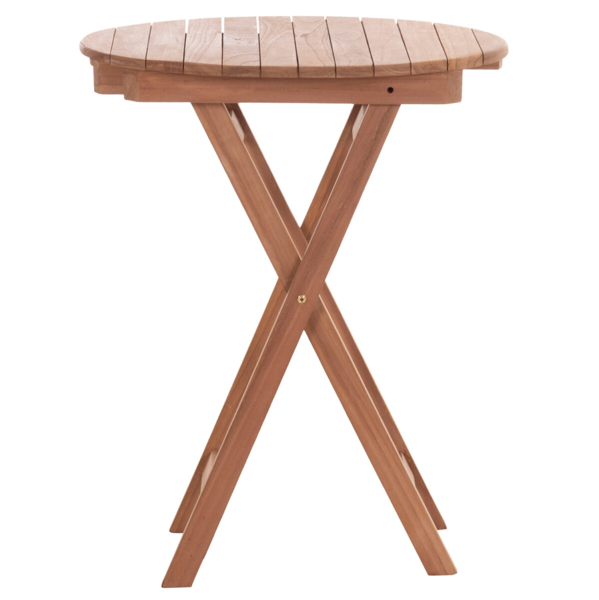 ΤΡΑΠΕΖΙ ΣΚΗΝΟΘΕΤΗ ΣΤΡΟΓΓΥΛΟ HEIDEL LH10.18120 ΞΥΛΟ TEAK--ΦΥΣΙΚΟ Φ60x75Υεκ. - Image 3
